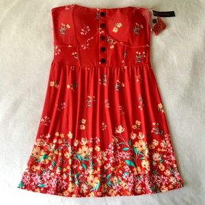 No Boundaries Red Floral Dress